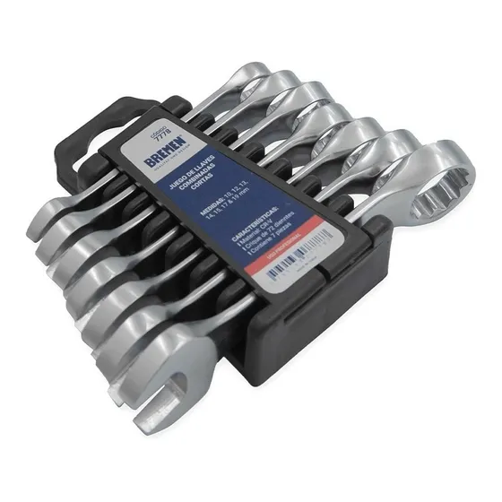 Set Llaves Combinadas Cortas Bremen 7pz 10 A 19 Mm 7778