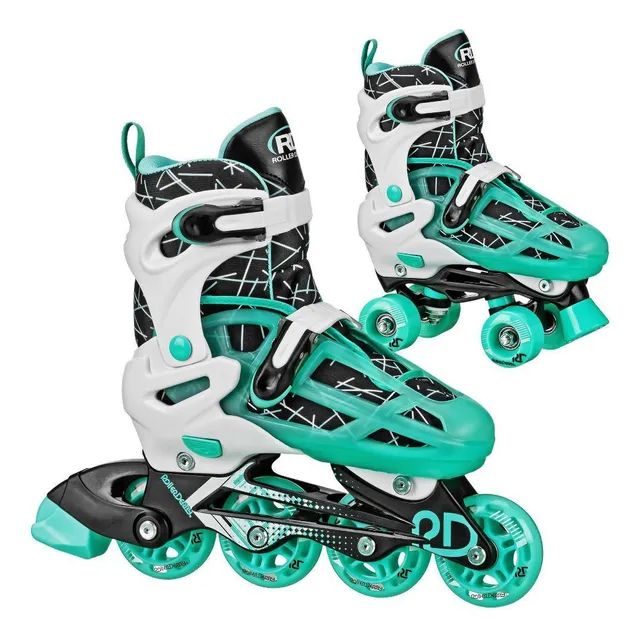 Patines Roller Derby 2 En 1  4 Ruedas Y Lineales Ajustables
