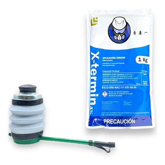 Kit Espolvoreador + X-termin 1 Kg Para Insectos 