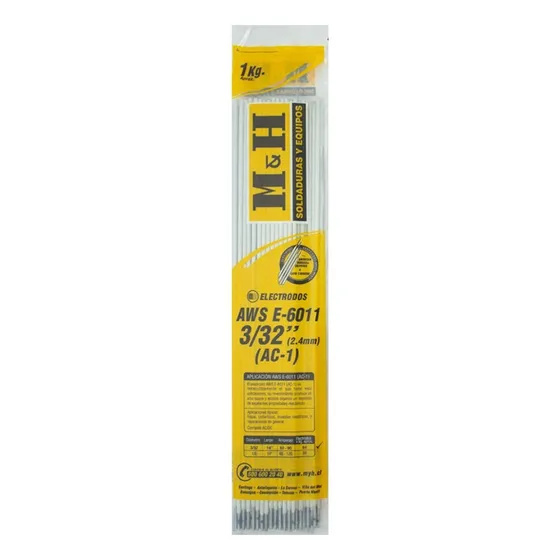 Electrodo Soldadura M&h - Ac1 - 6011 - 3/32 - 1kg Azul