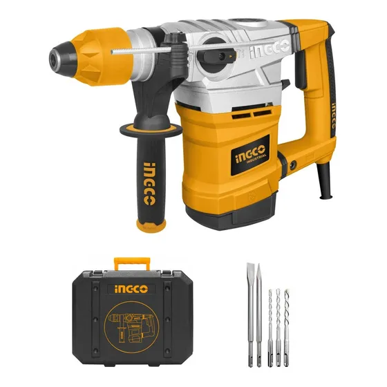 Rotomartillo electroneumático Ingco Industrial RH18008 amarillo frecuencia de 50Hz/60Hz con 1.8kW de potencia 220V