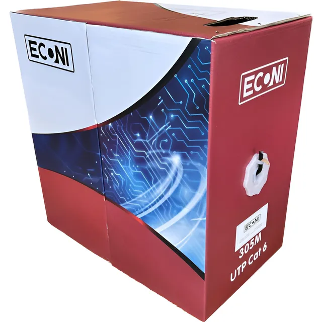 Bobina Cable Utp Cat6 Ext Negro Cca 305m 1410/6e Econni