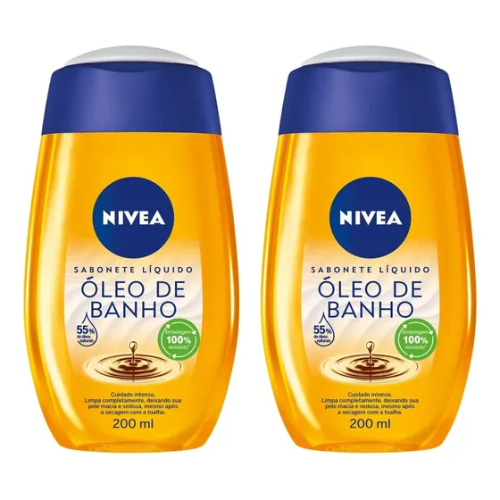 Kit 2 Sabonete Líquido Óleo De Banho 200ml Nivea