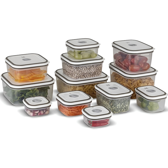 Kit Com 12 Potes Herméticos Plásticos Cinza Electrolux Kit Com 12 Potes Herméticos Plásticos Cinza Electrolux