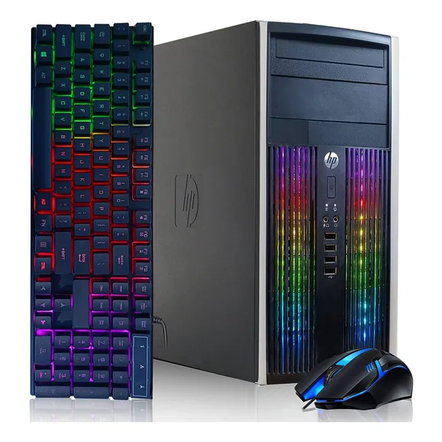 Hp Rgb Gaming Pc Desktop Computer - Intel Quad I7 Hasta 3.8g