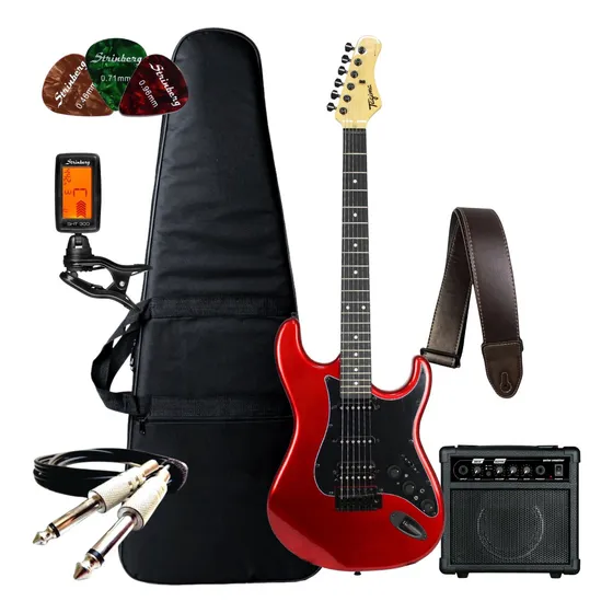 Kit Guitarra Tagima Strato Sixmart 2s 1h Fx + Amplificador