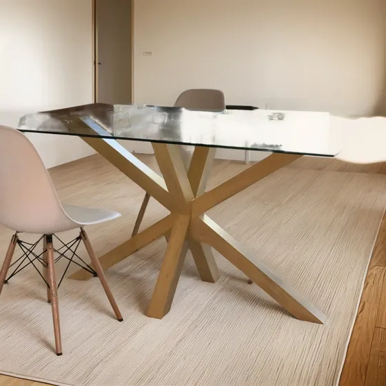 Mesa Base Doble X De Madera Maciza - Fabricante