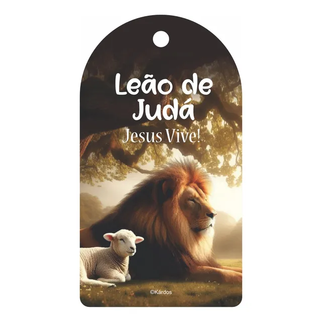 Tags Decorativas Frases Leão De Judá Jesus Vive 5x9cm 50un