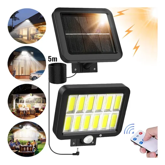 240led Lampara Solar Exterior Lámpared Sensor 3modos+remoto