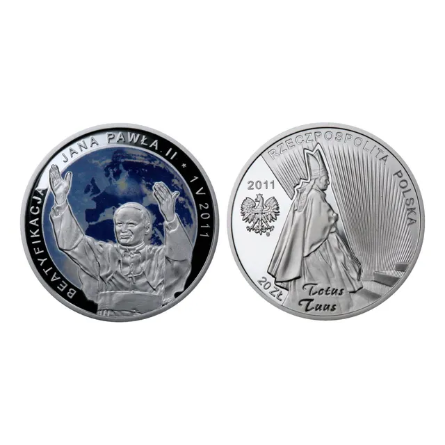 Moneda Juan Pablo Ii Conmemorativa Plateada + Estuche X3