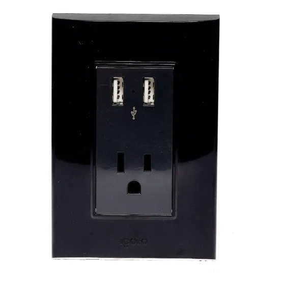 Placa Con Contacto Con Usb Doble 15a, Lugano