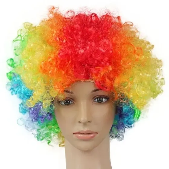 Peruca Colorida Festa Fantasia Cosplay Palhaço Carnaval