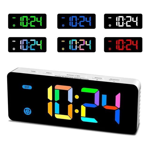 Hodik Reloj Despertador Digital Rgb 7 Color Cambiante Para 4