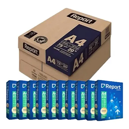 Caixa De Papel A4 Sulfite Repôrt 5000 Folhas Branco Branco