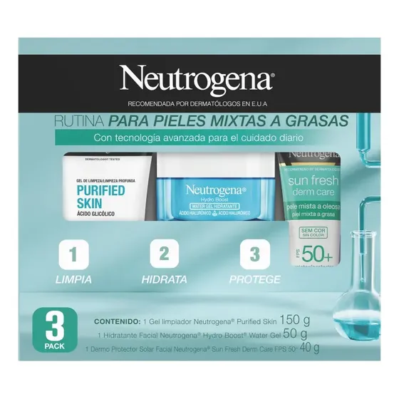 Pack Neutrogena Rutina Piel Mixta Y Grasa 3 Piezas