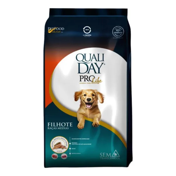 Ração Cães Qualiday Prolife Filhotes Raças Médias 2,5kg