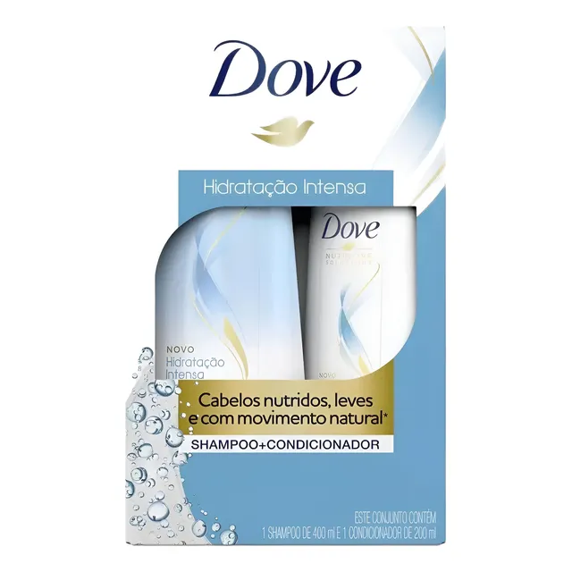 Kit Shampoo 400ml + Condicionador 200ml Dove Hidratação