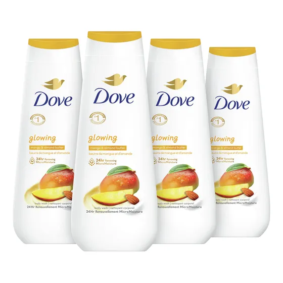Body Wash Dove Glowing Mantequilla De Mango Y Almendras, 600
