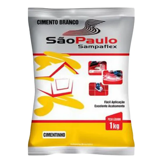 Cimento Branco Para Reparo E Acabamento 1kg Sampaflex