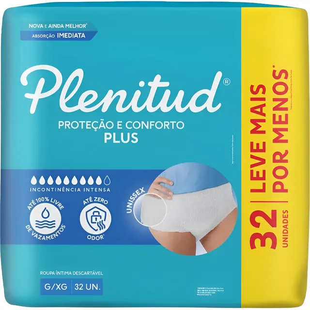 Fralda Geriátrica Plenitud Protect Plus P/m E G/xg 32un