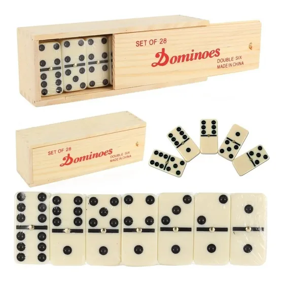 Domino Caja Peque De Madera Tamaño Piezas 4,7x2,4x0,8 Cms.