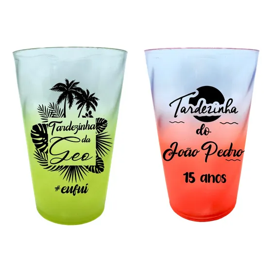 100 Copos  500ml  Personalizados Tardezinha Sunset Degrade