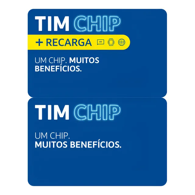 Tim Chip Kit 10 Unidades: 2 Sem Recarga E 8 Com Recarga