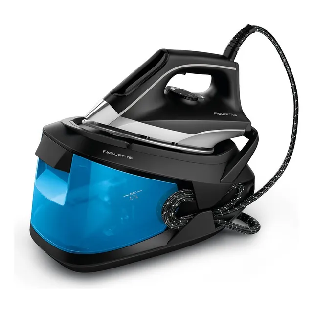 Central de vapor Compact Steam Pro Ahorra tiempo al planchar Capacidad de 1.7 L Estación con plancha y contenedor de agua extraíble Rowenta VR8324U1 Azul