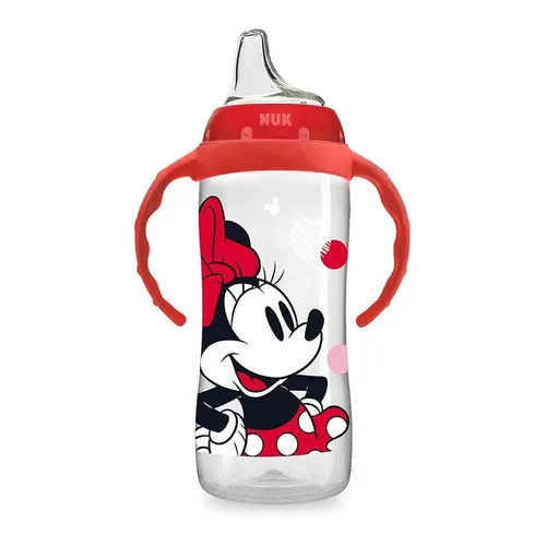 Tetero De Entrenamiento Nuk Minnie - Mickey 10 Oz Silicona Color Rojo