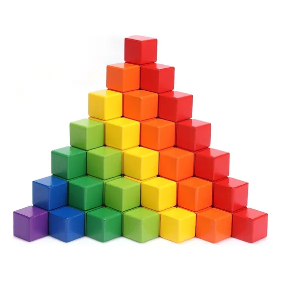 Bloques Para Niños, Cubos Apilables De Madera, Motricidad.