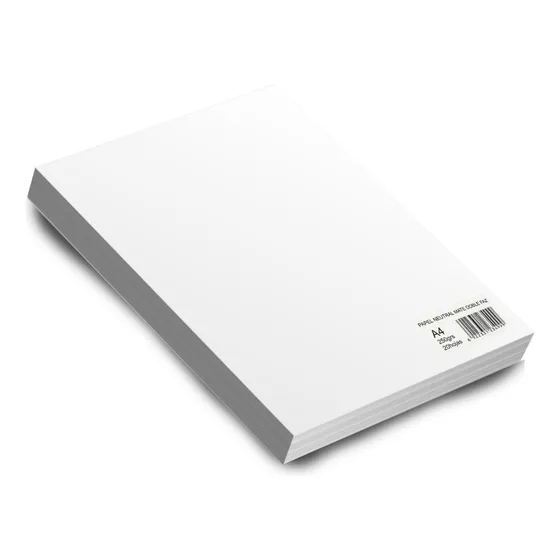Papel Opalina Cartulina Mate Doble Faz 250g X 20 Hjs Blanca