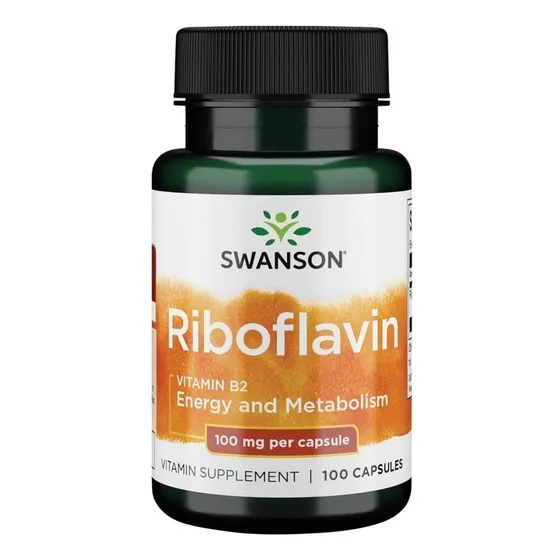 Vitamina B2 Riboflavin 100 Capsulas . Now Sabor Neutro