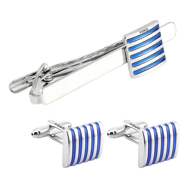 Set Clip Pisacorbata + Mancornas Gemelos Camisa Formal Traje