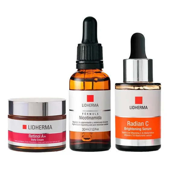 Kit Renovador X3  Radian C Nicotinamida- Retinol A+ Lidherma