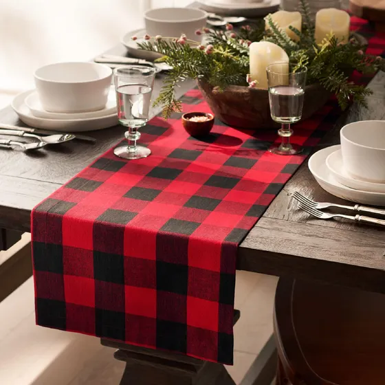 Elrene Home Moda Casa Campo Vida Navideña Buffalo-check 13 X