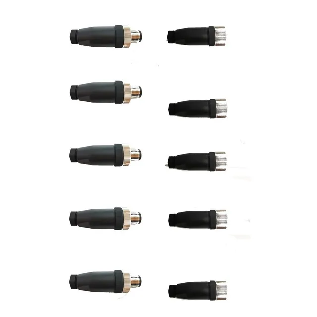 Paq 10 Conector Industrial Para Sensor M12 5m 5h 4 Pin Recto