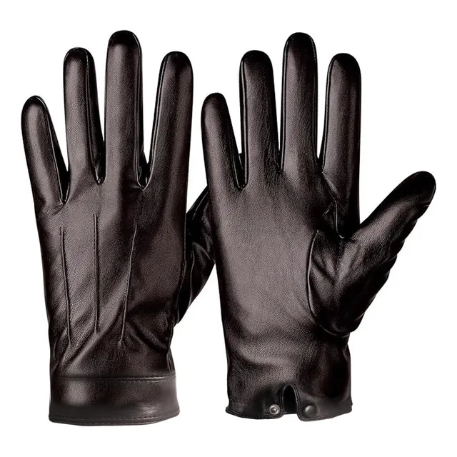 Guantes De Piel De Cabra Para Hombre, Sección Delgada Marrón