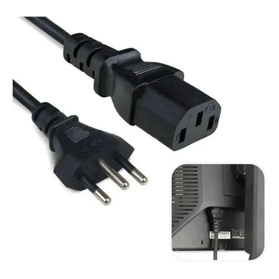 Cabo Força Fio Energia Liga Tv Tomada Compatível LG Led Lcd