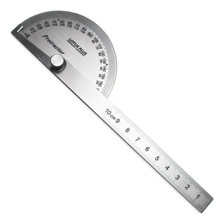 Transferidor De Grau 0 Á 180 Em Aço Inox Com Regua Transferidor De Grau 0 Á 180 Em Aço Inox Com Regua