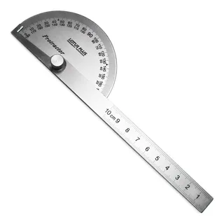 Transferidor De Grau 0 à 180 Em Aço Inox Com Regua Transferidor De Grau 0 à 180 Em Aço Inox Com Regua