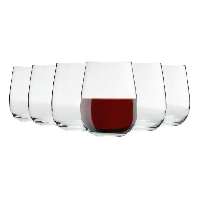 Vaso X6 Unidades 475 Ml Gaia Set X6 Vaso Vino Copa Sin Tallo Color Transparente