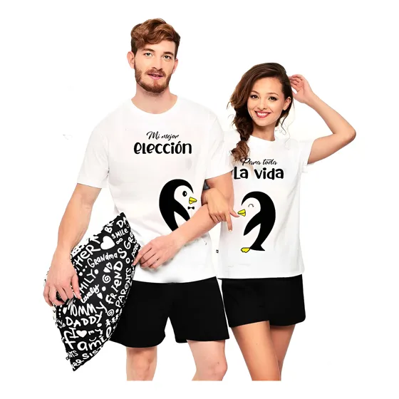 Pijama Para Parejas De Pinguinos Para Toda La Vida