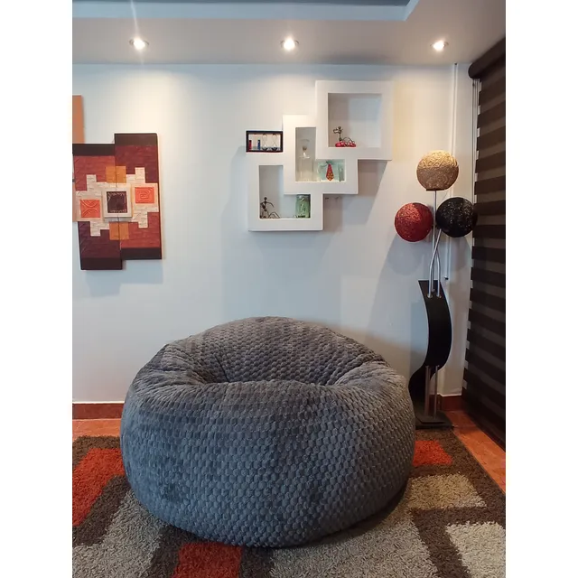 Juego De Sala Puff Sofá Gigante Peluche Afelpado Asientos