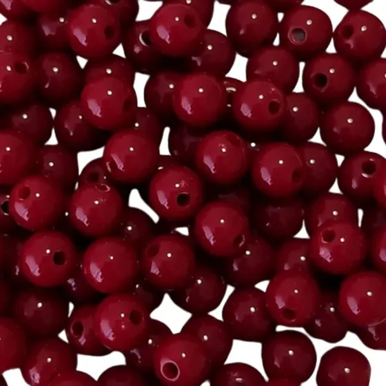 Bola Plástica Leitosa Miçanga 8mm - Vinho - (2000 Pcs) 500g