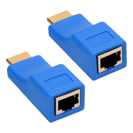 Extensor Hdmi 3d 30 Metros Via 1 Cabo De Rede Rj45 Cat5e/6