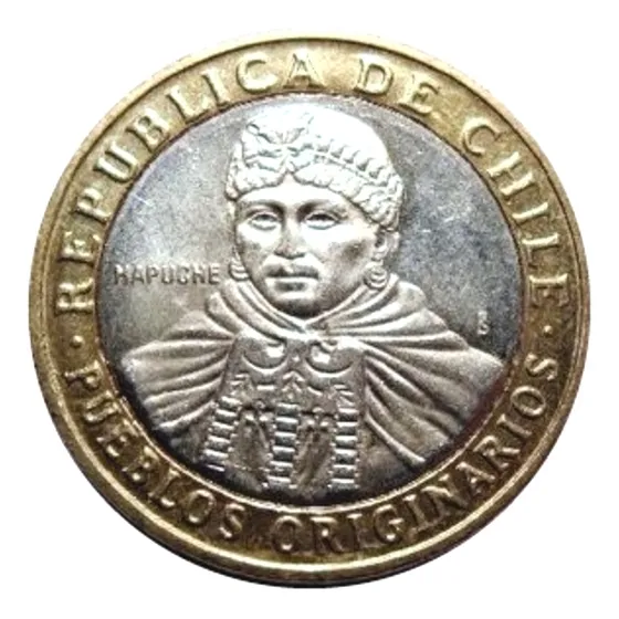 Chile Moneda De 100 Pesos Del Año 2009 - Mapuche - Km #236