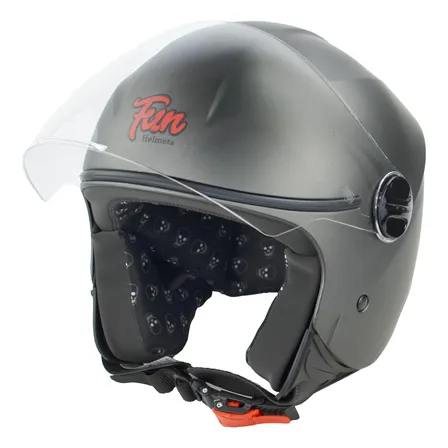 Capacete Moto Masculino Fun Rebel Grafite Lançamento Taurus Cinza/grafite Lisa Fosco 58