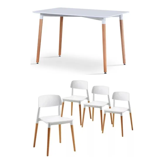 Juego De Comedor Mesa Eames 120x80 + 4 Sillas Milan Baires4