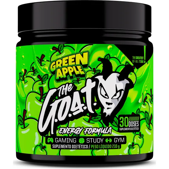 Bebida Gamer The Goat Sabor: Green Apple - Fórmula Exclusiva Com Neumentix Nootrópico Foco, Energia, Concentração, Memória, Desempenho Cognitivo E Físico