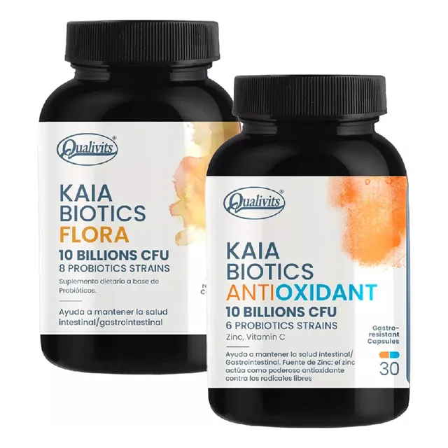 Probioticos Kaia Antioxidante Vit C Zinc + Flora Qualivits Sin Sabor